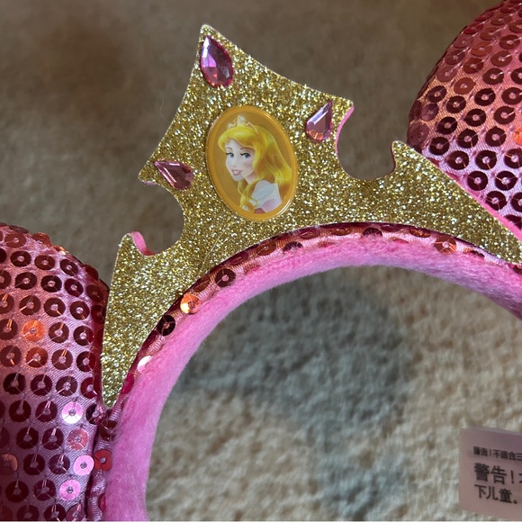 Pink Sequin Princess Aurora Disney Park Mickey Ears - Picture 3 of 4